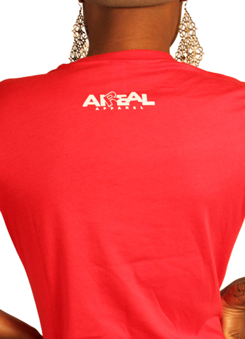 Break Necks Not Hearts Ladies Tee Shirt by AiReal Apparel in Red